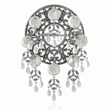 Bunad silver Dish brooch no. 79 oxidized 