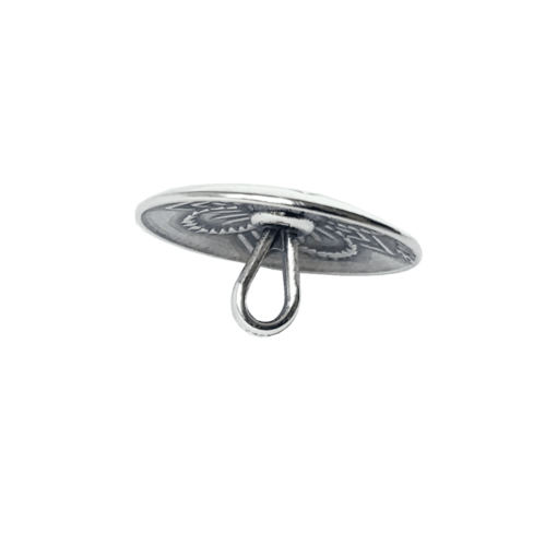 Alternative view of 4-leaf rose button flat medium-sized oxidized, long hempe