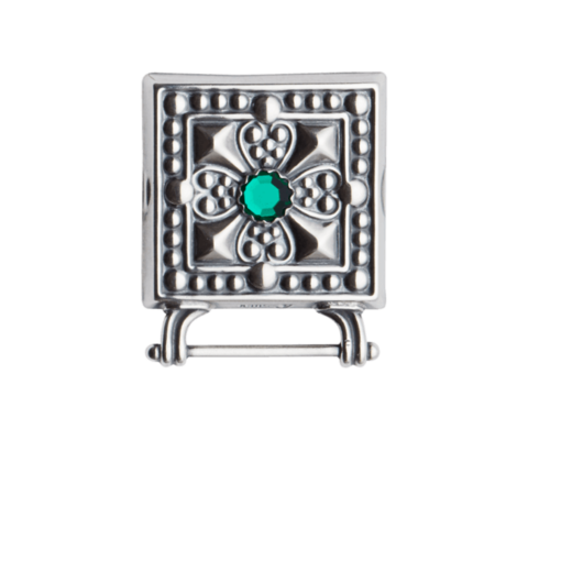 Veskestøl with green stone, oxidized