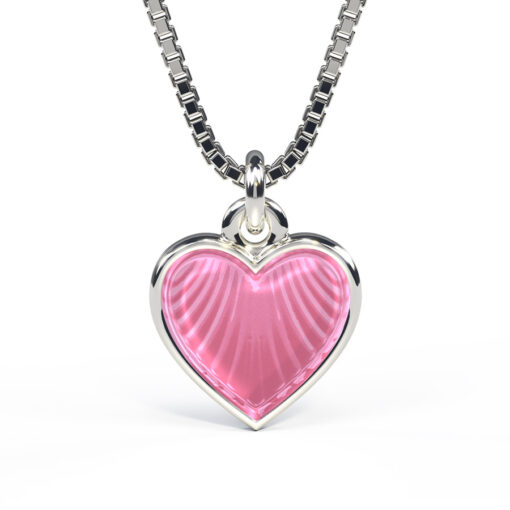 Pia & Per - Necklace silver - 11 mm pink heart