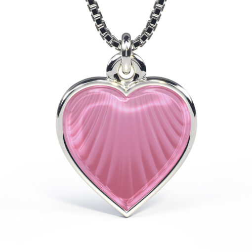Pia & Per - Necklace silver - 14 mm pink heart