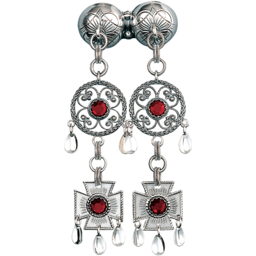 Necklace with rough crystal, oxidized