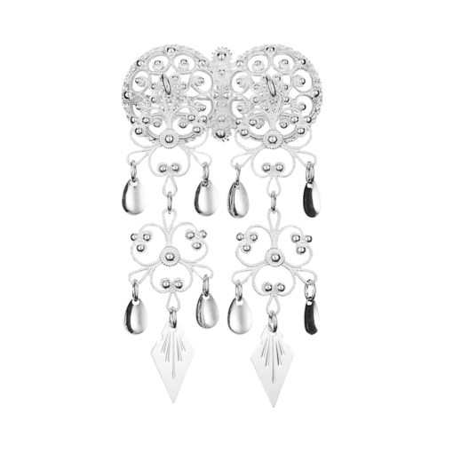 Necklace with spiral leaves, white