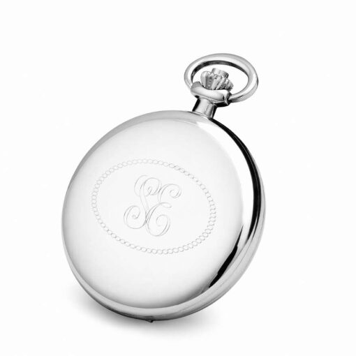 Pocket watch monogram in steel, Romerike