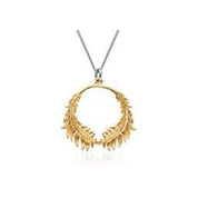 Pendant Feather wreath forged 925
