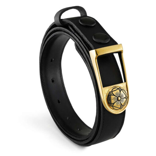 Løken men's belt with gold-plated silver buckle