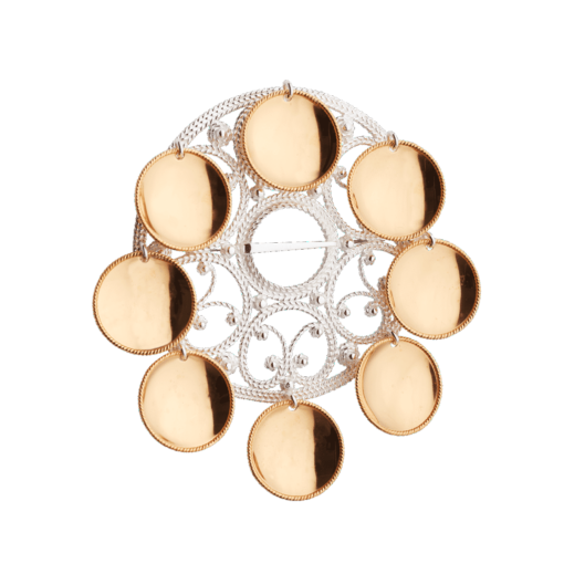Sølje Agder, with large leaves, white/gold plated
