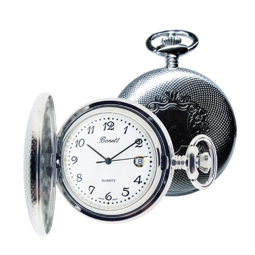 Bonett pocket watch chrome quartz incl.
chain