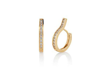 Bore pin No. 2 simple, gilded gold-plated with red crystal