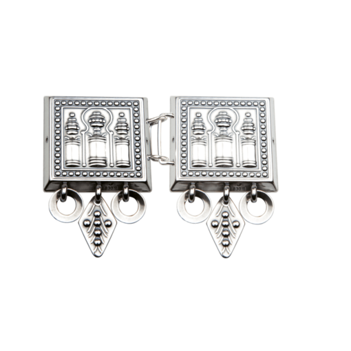 Belt buckle Averøy large with foliage, oxidized