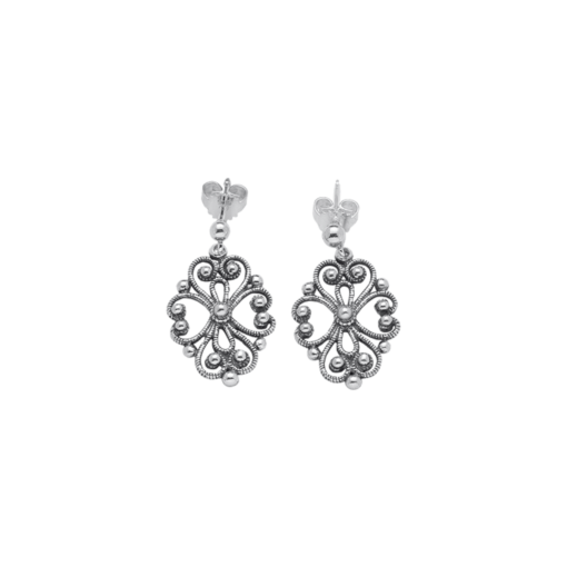 Earrings Landing suit, oxidized