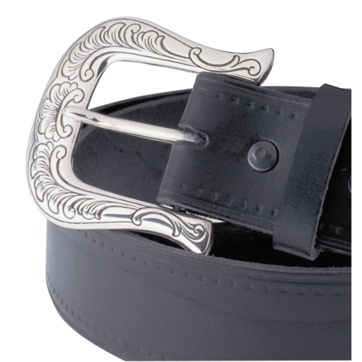 Men's belt with black strip, oxidized