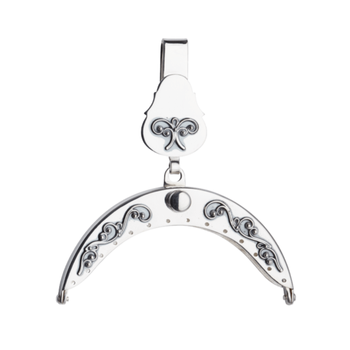 Bag clasp children with filigree Plaque, oxidized