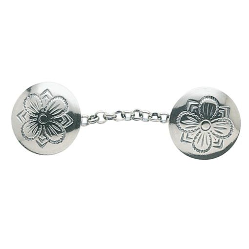 Fiddler's button with chain, oxidized