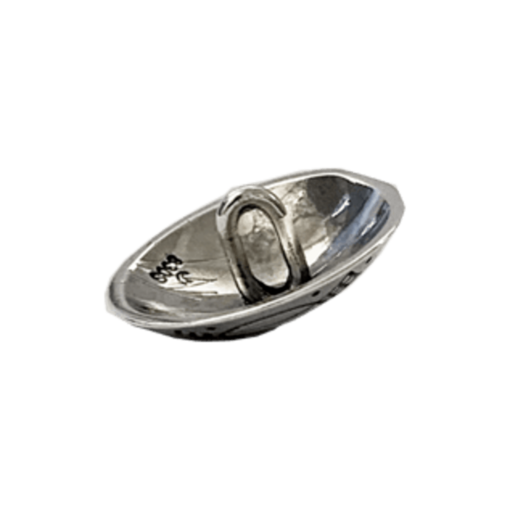 Alternative view of 5-leaf rose button 3 small, oxidized with bottom