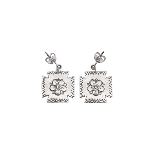 Earrings Olav's rose, oxidized