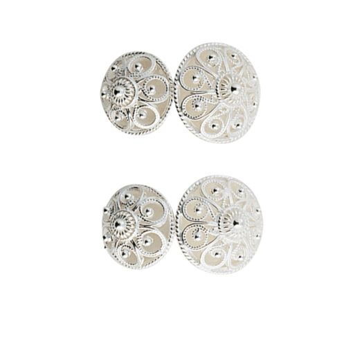 Cufflinks Agder double filigree, white