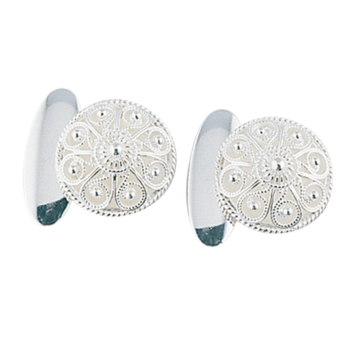 Cufflinks Numedal filigree, white