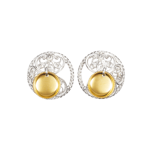 Eyelets Aust Agder filigree, small with foliage, white/gold plated