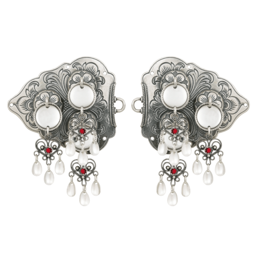 Hallingdal buckle with rough crystal and 430 hang, oxidized