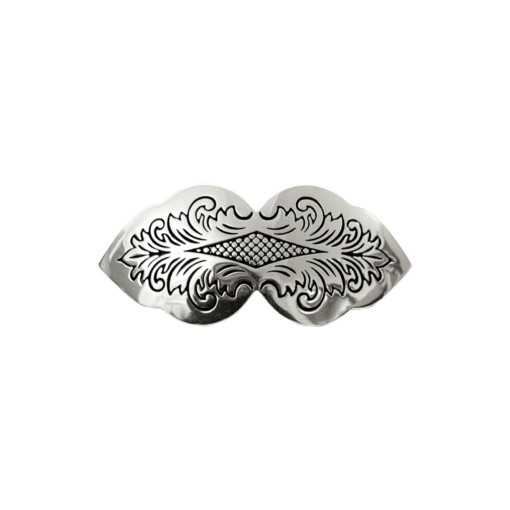Hair clip with engraved pattern, oxidized