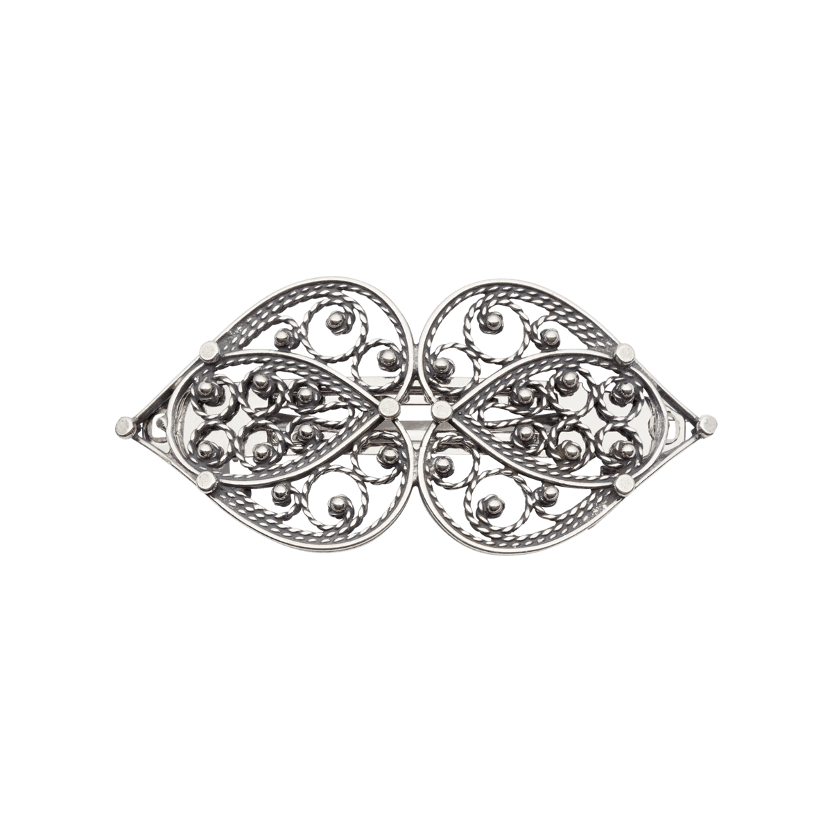 Hair clip deer filigree, large, oxidized