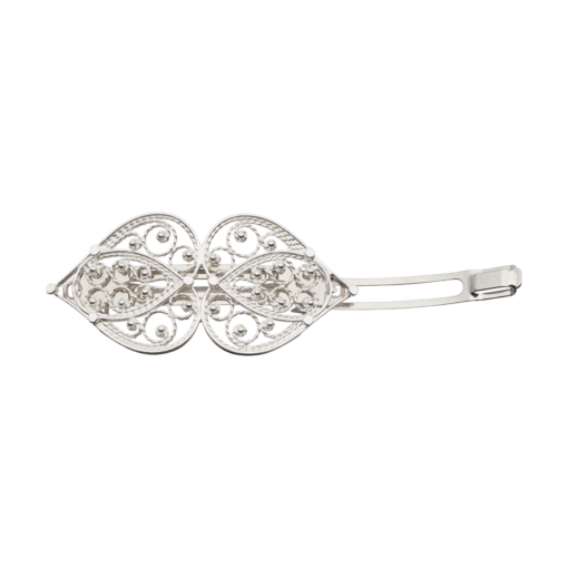 Alternative view of Hair clip heart filigree, light, white
