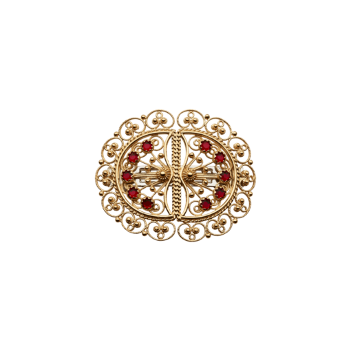 Hair clip with filigree decoration and rough crystal, gold-plated