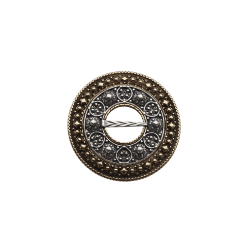 Alternative view of May 17th bow tie pin 2-in-1, oxidized/old gold plated