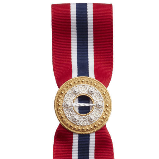 May 17 bow pin 2-in-1, white/gold-plated