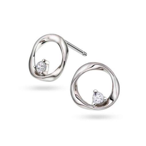 Earrings in silver with zirconia