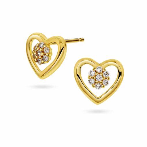 Earrings in silver with zirconia