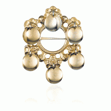 Face brooch No. 7 gilded