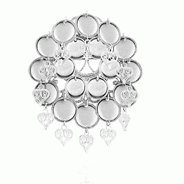 Dish Brooch No. 26, oxidized