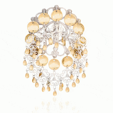 Dish Brooch No. 55, gilded and gold plated