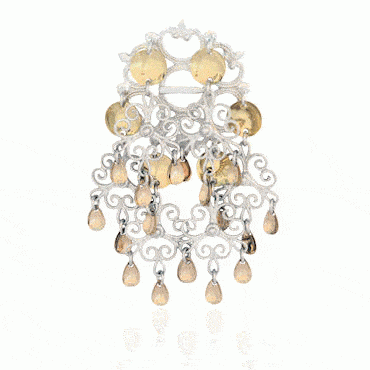 Dish Brooch No. 57, gilded and gold plated