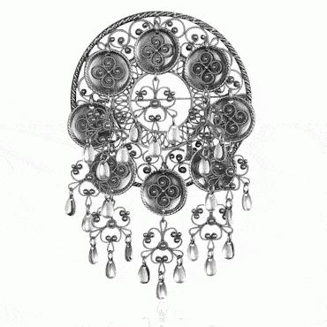 Dish Brooch No. 65, oxidized