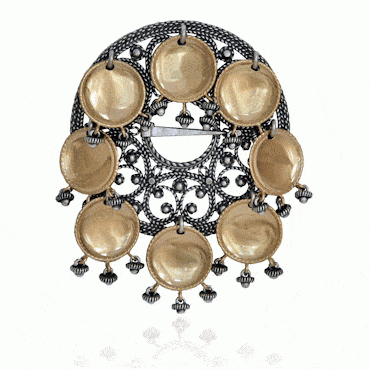 Dish Brooch No. 70, oxidized gold plated