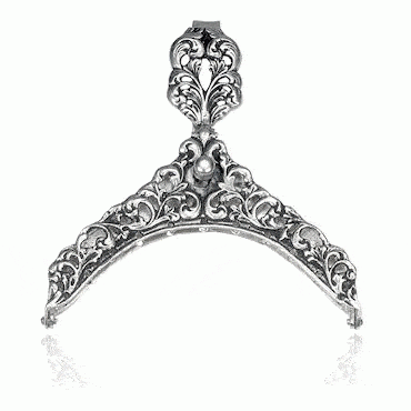 purse clasp No. 1 bronze silver plated, oxidized