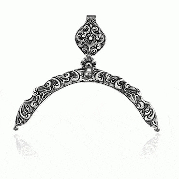 purse clasp No. 2 bronze silver plated, oxidized