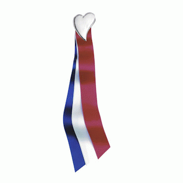 17th of May ribbon Heart, oxidized