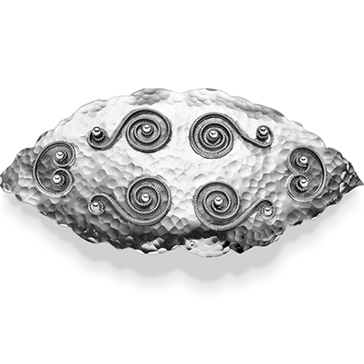 Oxidized with grains Large shawl buckle