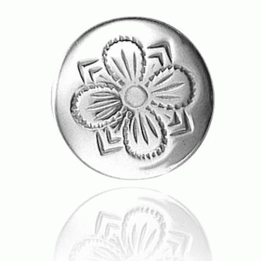 4-leaf rose button flat large, oxidized