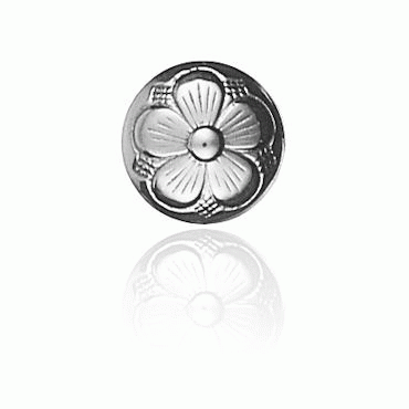 5-leaf rose button 2 small, oxidized with bottom