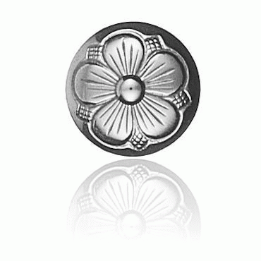 5-leaf rose button 2 large, oxidized