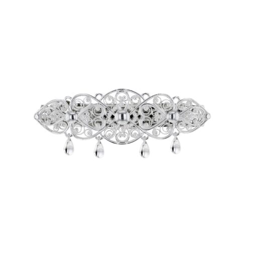 Hair clip hjarta with foliage, light
