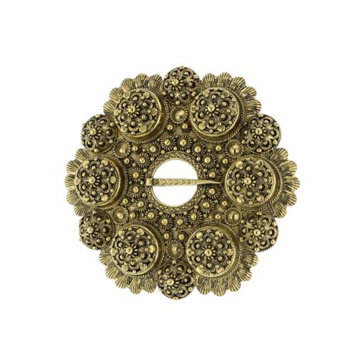 Small ball brooch, antique gold plated