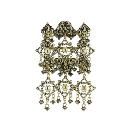 Boomer ring without crystal, with ripples, oxidized