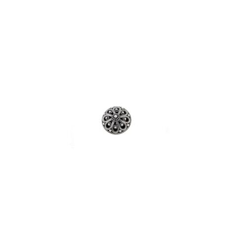 Filigree button large, oxidized