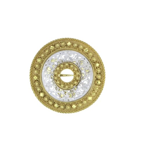 Two-tone trandeim brooch, gilded gold-plated